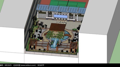 景觀中庭設計SU模型SKP素材下載